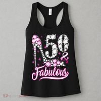 50 Years Old Gifts 50 & Fabulous 50th Birthday Pink Diamond Women's Tank Top thumb 3