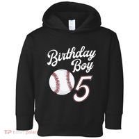 5 Years Old Baseball Themed 5th Birthday Party Sports Toddler Hoodie thumb 0