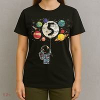 5 Years Old Birthday Boy Gifts Astronaut 5th Birthday T-Shirt thumb 4