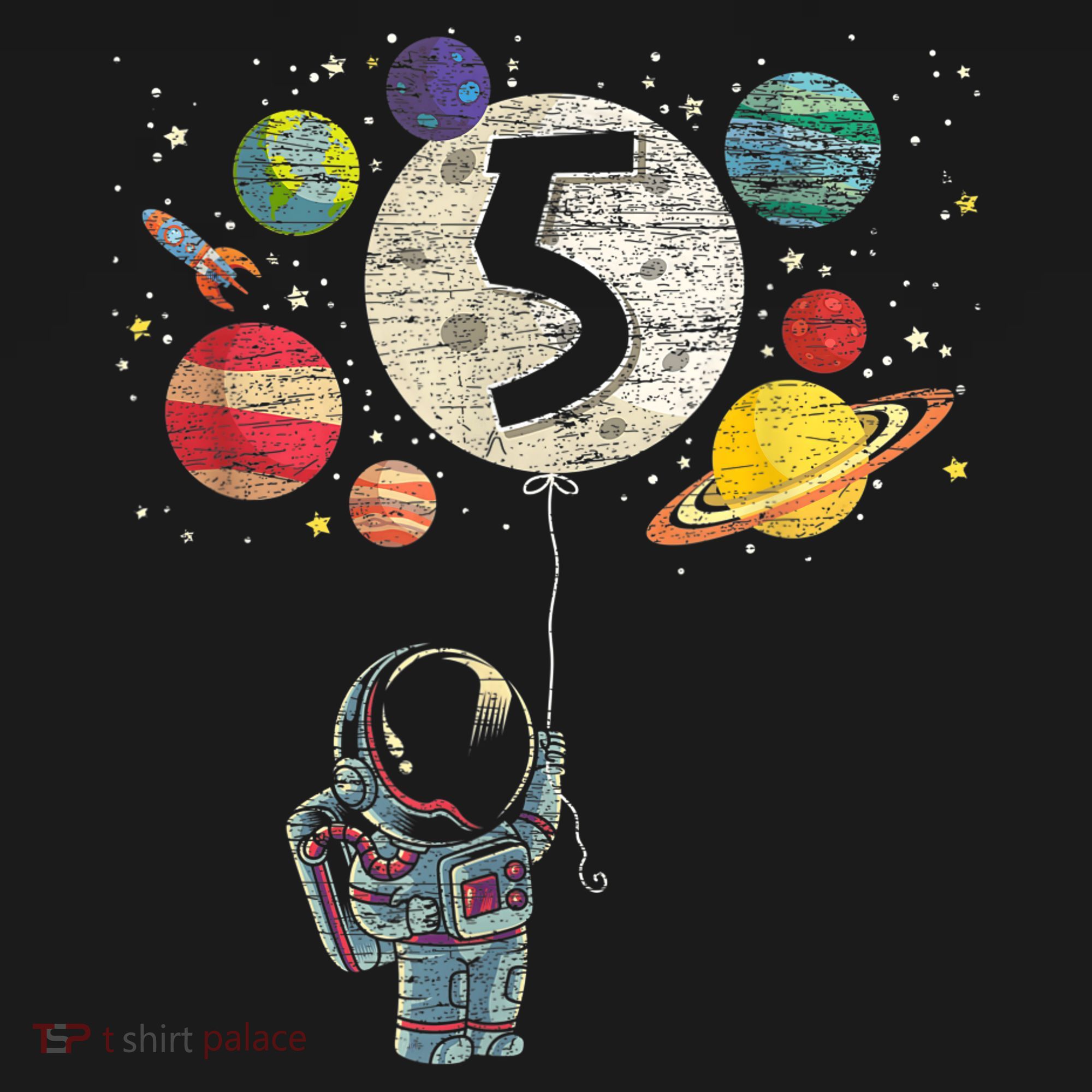 5 Years Old Birthday Boy Gifts Astronaut 5th Birthday Polo