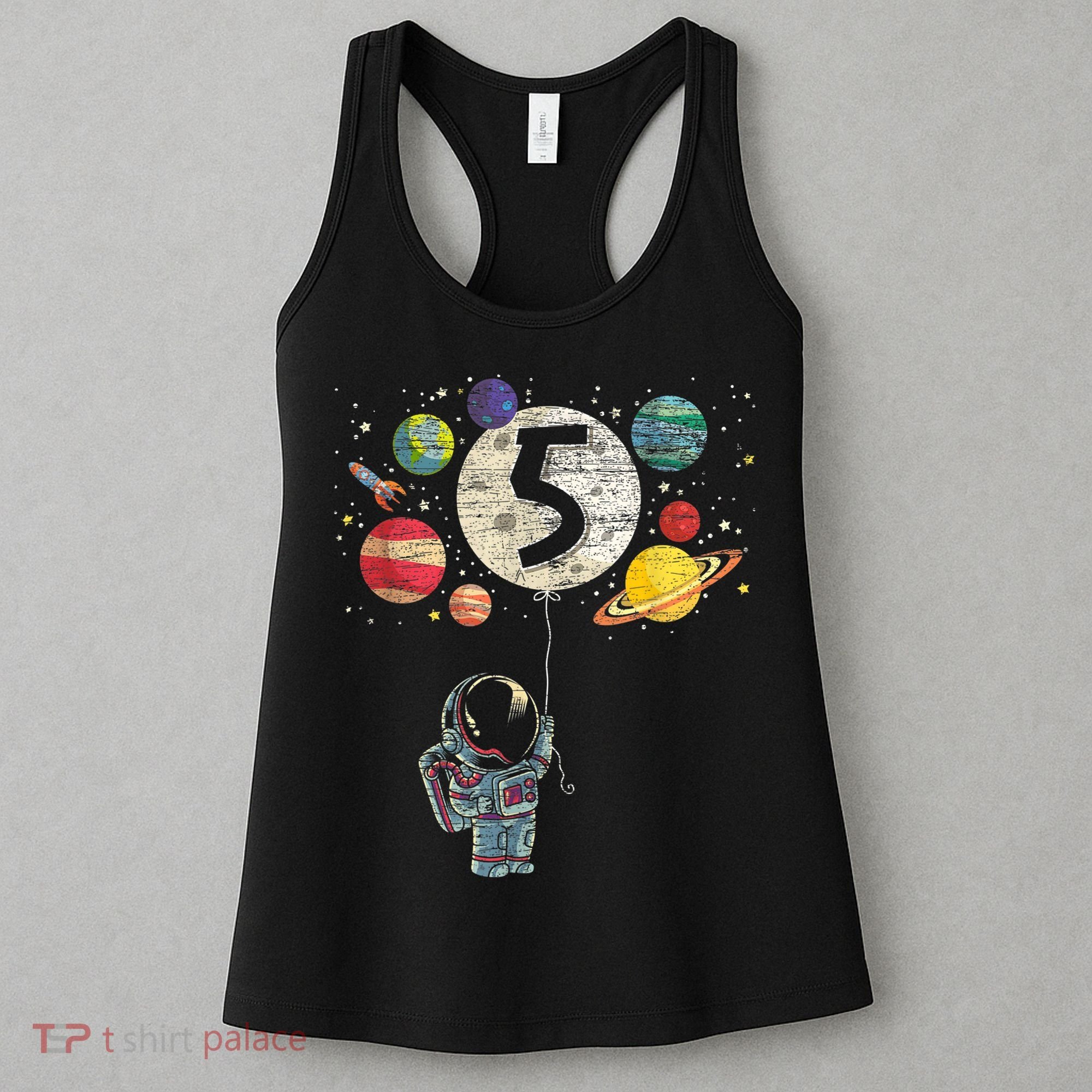 5 Years Old Birthday Boy Gifts Astronaut 5th Birthday Women's Tank Top