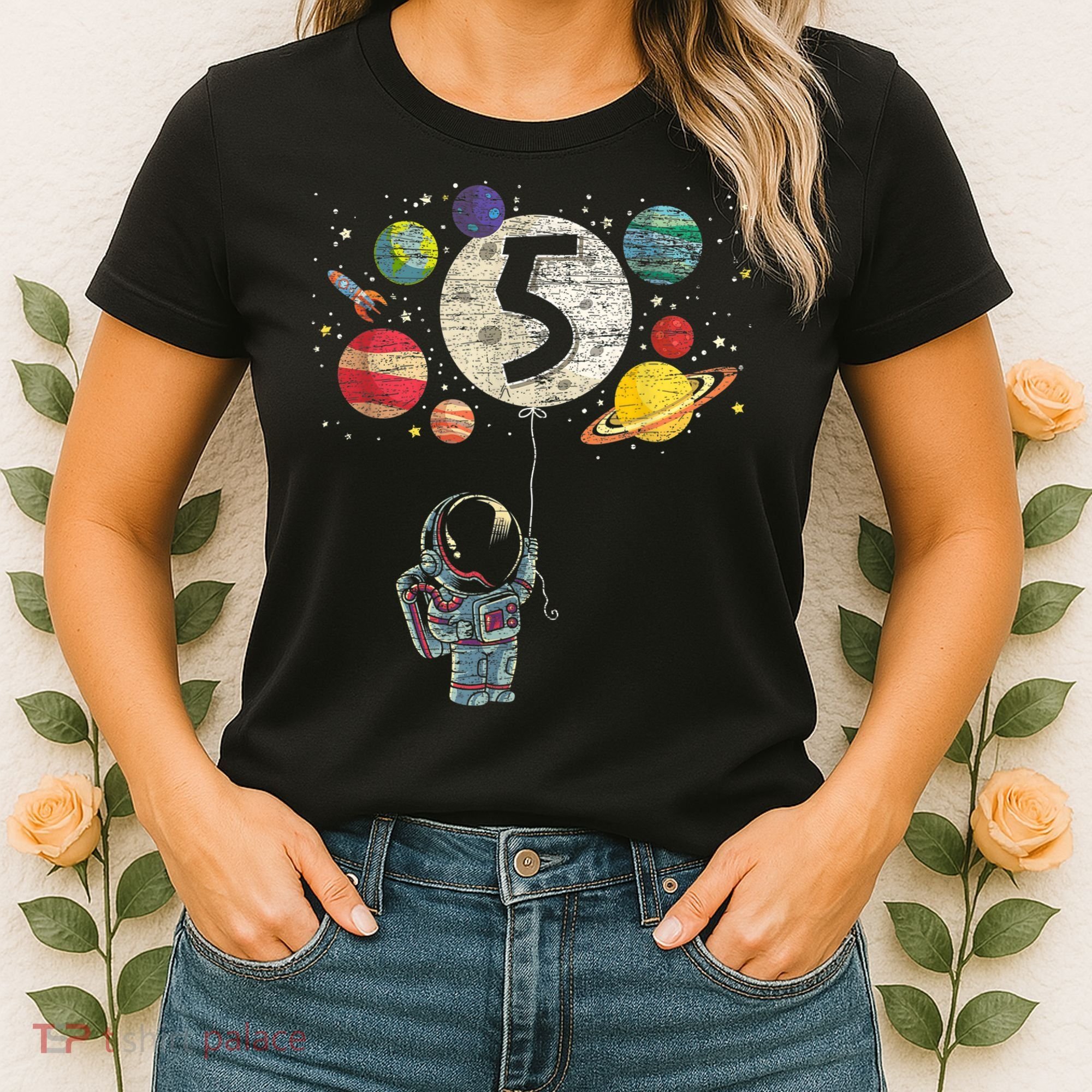 5 Years Old Birthday Boy Gifts Astronaut 5th Birthday Women's T-Shirt