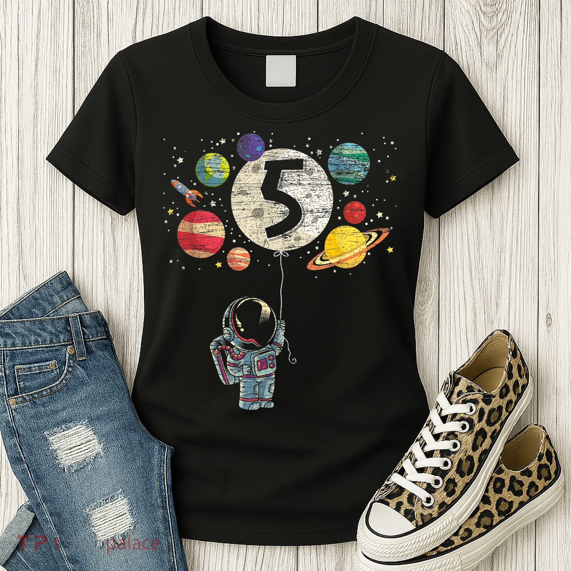 5 Years Old Birthday Boy Gifts Astronaut 5th Birthday Women's T-Shirt