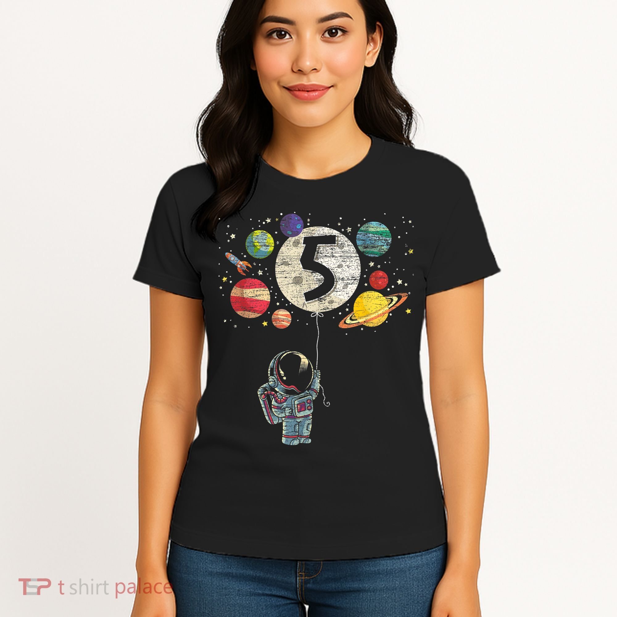 5 Years Old Birthday Boy Gifts Astronaut 5th Birthday Women's T-Shirt