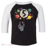 5 Years Old Birthday Boy Gifts Astronaut 5th Birthday Toddler Fine Jersey T-Shirt thumb 0