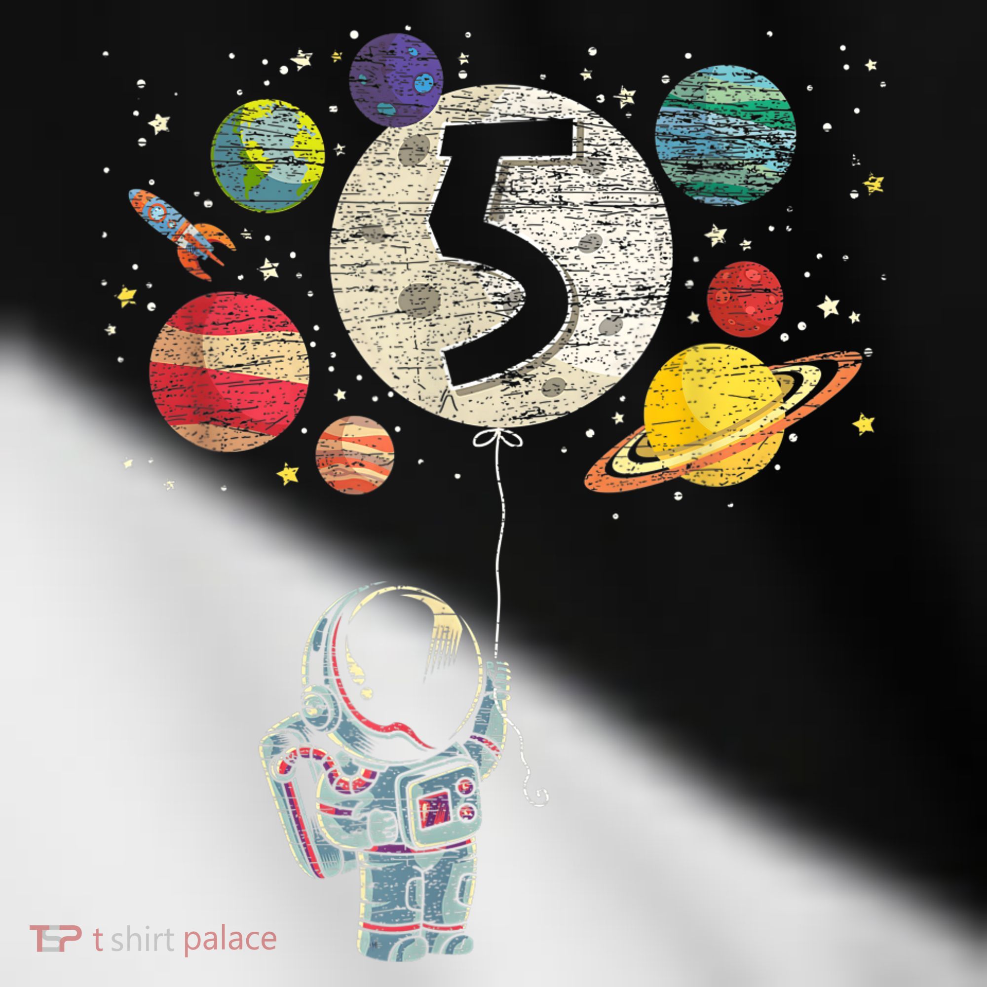 5 Years Old Birthday Boy Gifts Astronaut 5th Birthday Toddler Fine Jersey T-Shirt