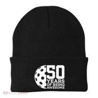 50 Years Of Being Awesome Pickleball 50th Birthday Gift Beanie thumb 0