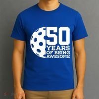 50 Years Of Being Awesome Pickleball 50th Birthday Gift T-Shirt thumb 3