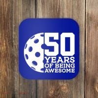 50 Years Of Being Awesome Pickleball 50th Birthday Gift Coaster thumb 0