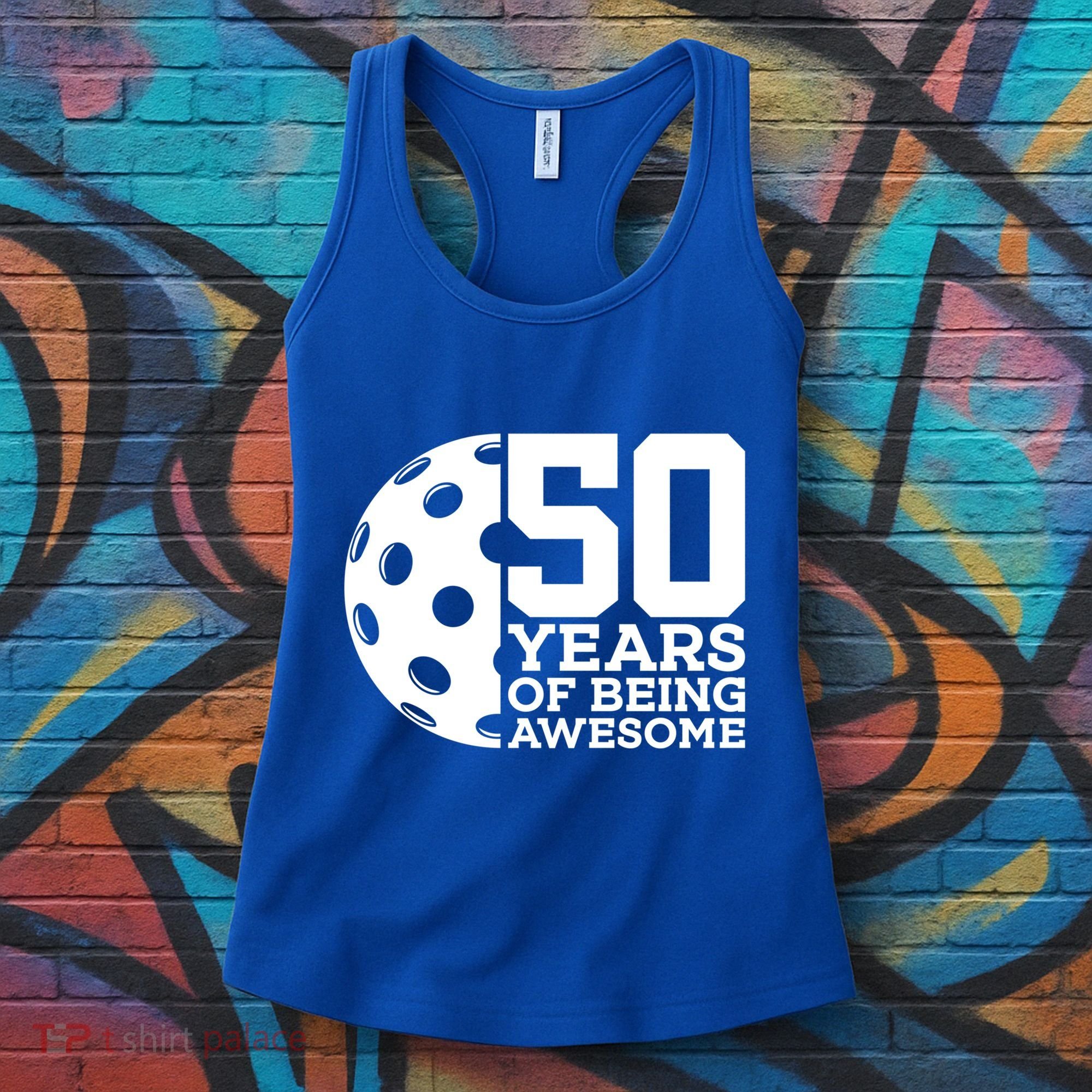 50 Years Of Being Awesome Pickleball 50th Birthday Gift Women's Tank Top