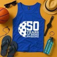 50 Years Of Being Awesome Pickleball 50th Birthday Gift Tank Top thumb 4