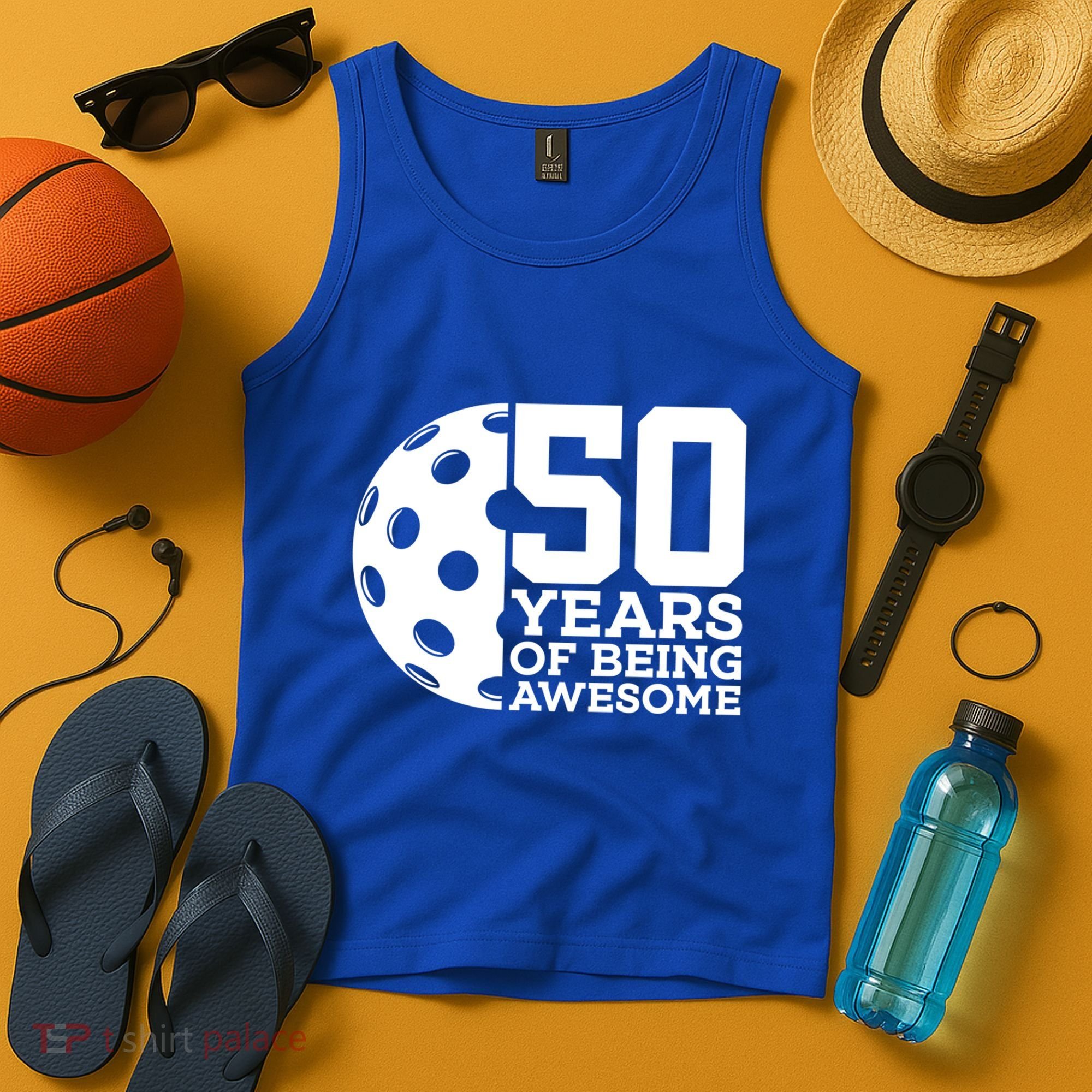 50 Years Of Being Awesome Pickleball 50th Birthday Gift Tank Top