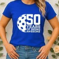 50 Years Of Being Awesome Pickleball 50th Birthday Gift Women's T-Shirt thumb 2