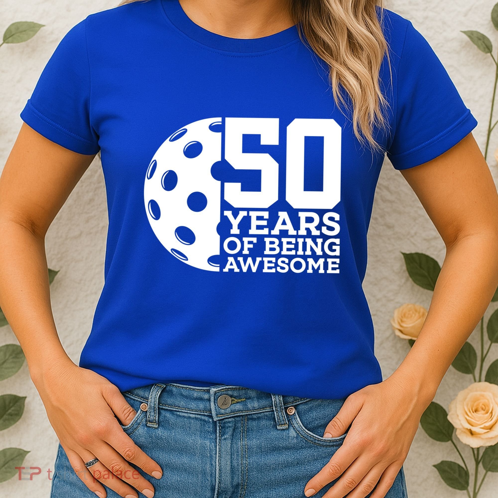 50 Years Of Being Awesome Pickleball 50th Birthday Gift Women's T-Shirt