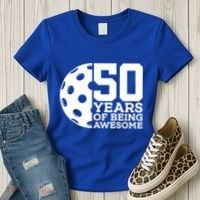 50 Years Of Being Awesome Pickleball 50th Birthday Gift Women's T-Shirt thumb 3