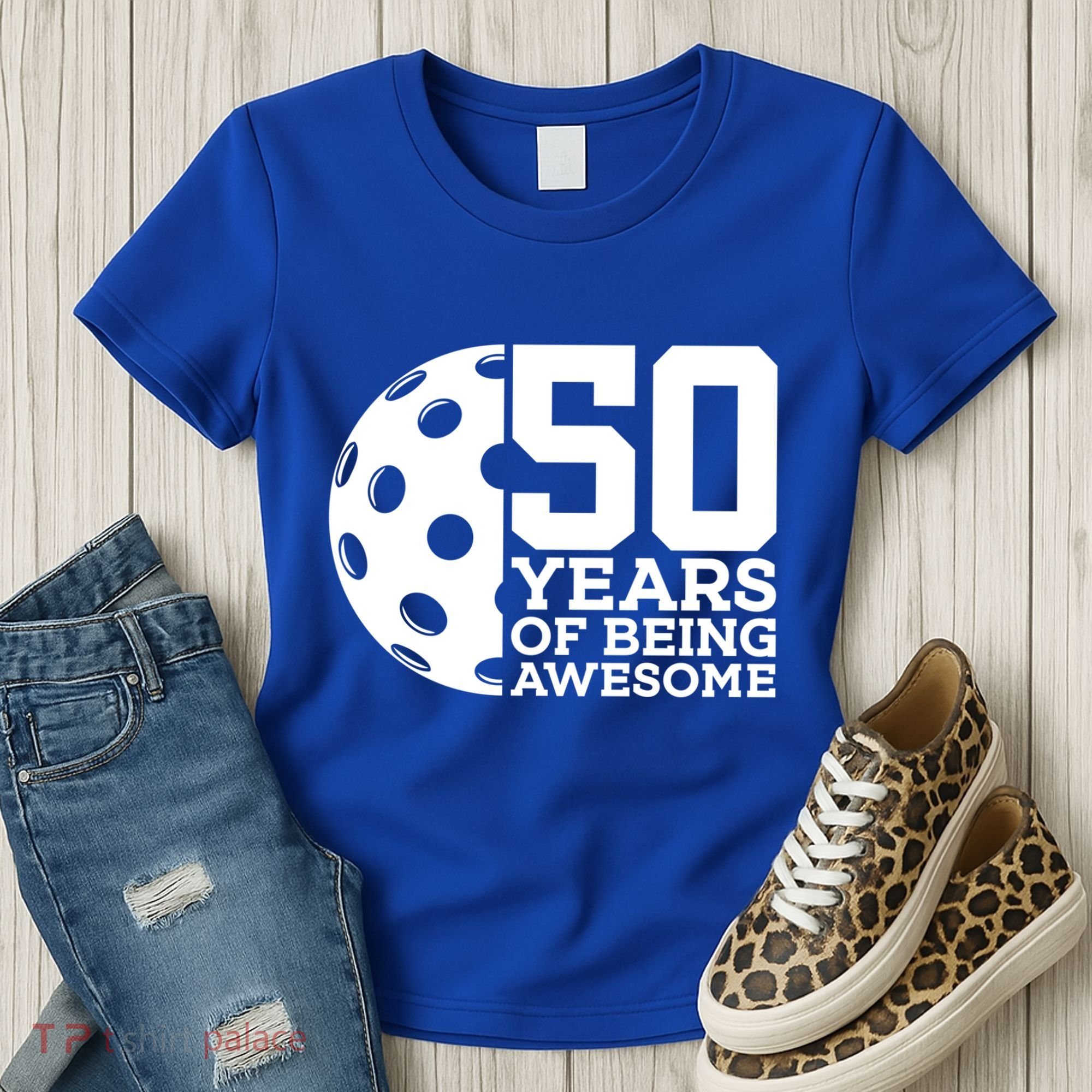 50 Years Of Being Awesome Pickleball 50th Birthday Gift Women's T-Shirt