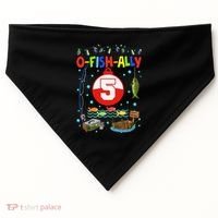 5 Year Old Fishing 5th Birthday Boy Bday Party Decorations USA-Made Doggie Bandana thumb 0