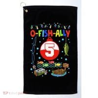 5 Year Old Fishing 5th Birthday Boy Bday Party Decorations Golf Towel thumb 0