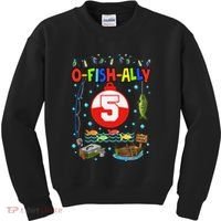 5 Year Old Fishing 5th Birthday Boy Bday Party Decorations Kids Sweatshirt thumb 0