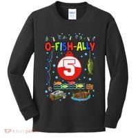 5 Year Old Fishing 5th Birthday Boy Bday Party Decorations Kids Long Sleeve Shirt thumb 0