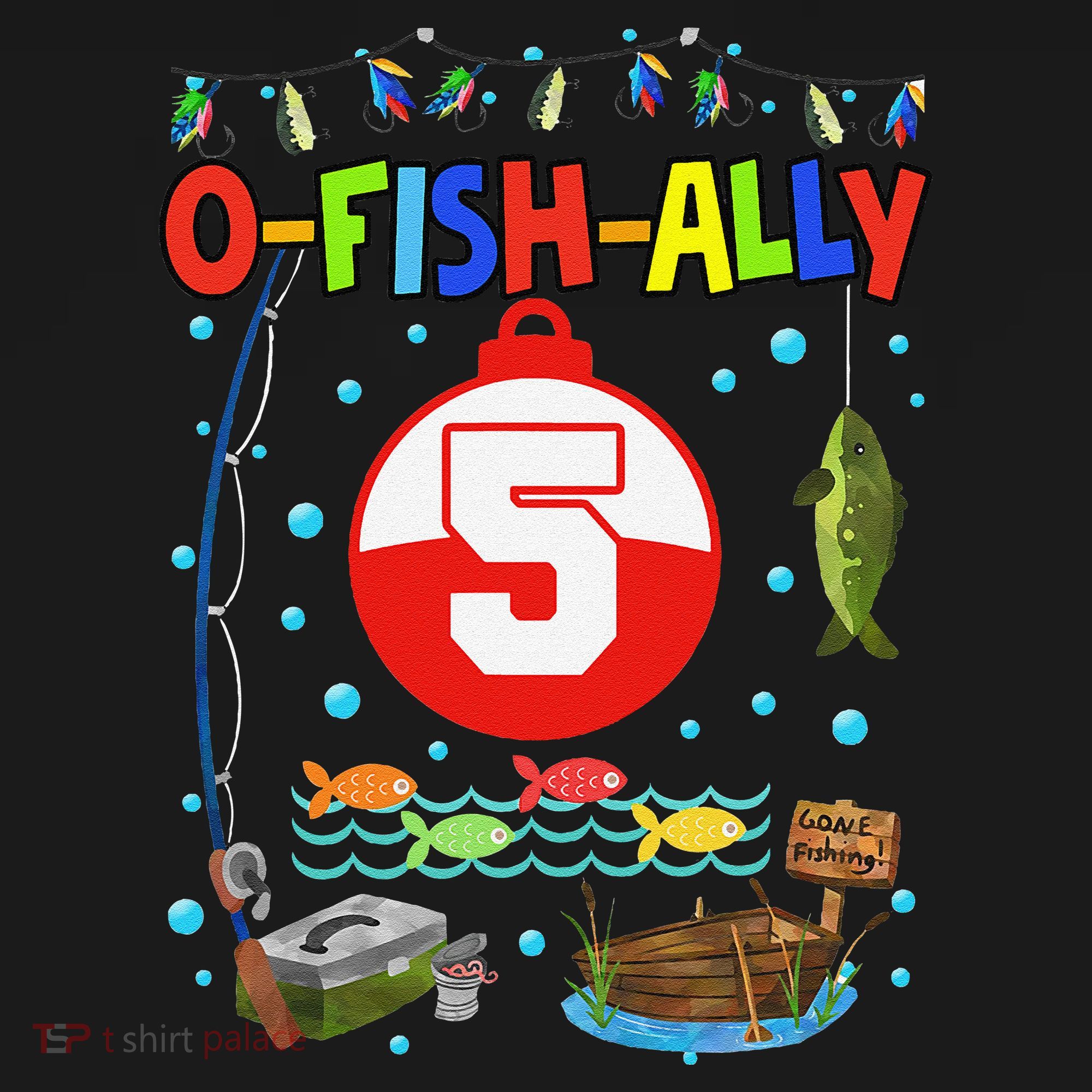 5 Year Old Fishing 5th Birthday Boy Bday Party Decorations Tote Bag