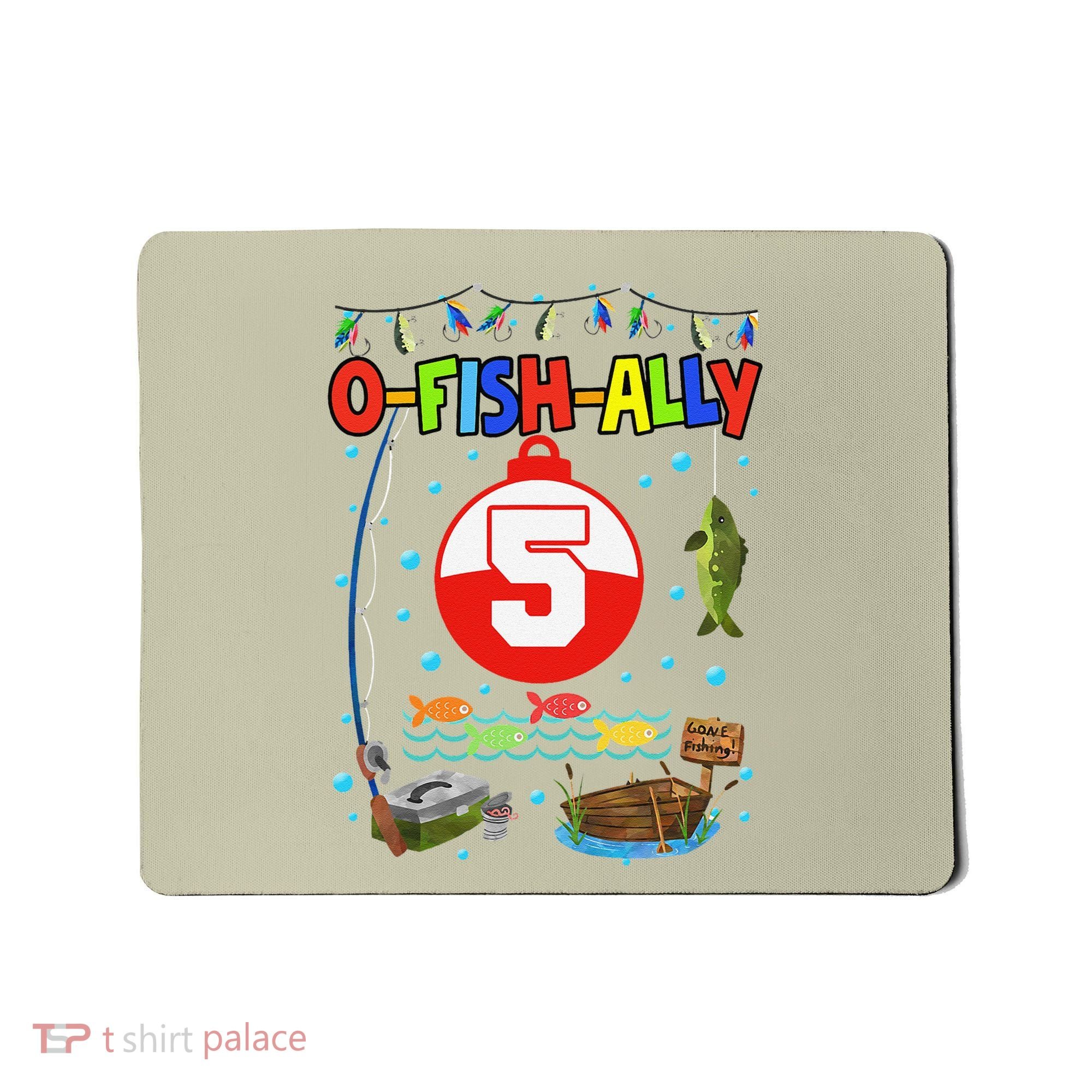 5 Year Old Fishing 5th Birthday Boy Bday Party Decorations Mousepad