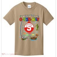 5 Year Old Fishing 5th Birthday Boy Bday Party Decorations Kids T-Shirt thumb 0