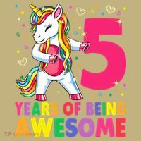 5 Years Old Unicorn Flossing 5th Birthday Girl Unicorn Party T-Shirt thumb 7