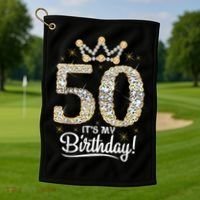 50 years old It's my Birthday Wo 50th Birthday Golf Towel thumb 1