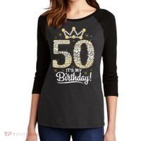 50 years old It's my Birthday Wo 50th Birthday Women's Tri-Blend 3/4-Sleeve Raglan Shirt thumb 2