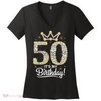 50 years old It's my Birthday Wo 50th Birthday Women's V-Neck T-Shirt thumb 0