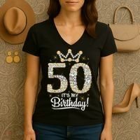 50 years old It's my Birthday Wo 50th Birthday Women's V-Neck T-Shirt thumb 3