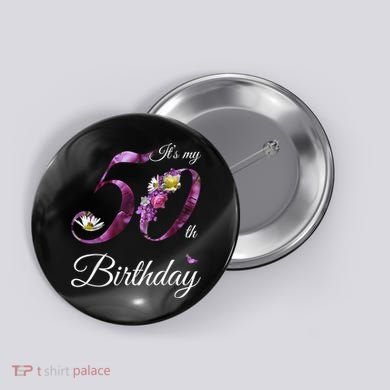 50 Year Old Shirt Floral 1973 It's My 50th Birthday Gift Button