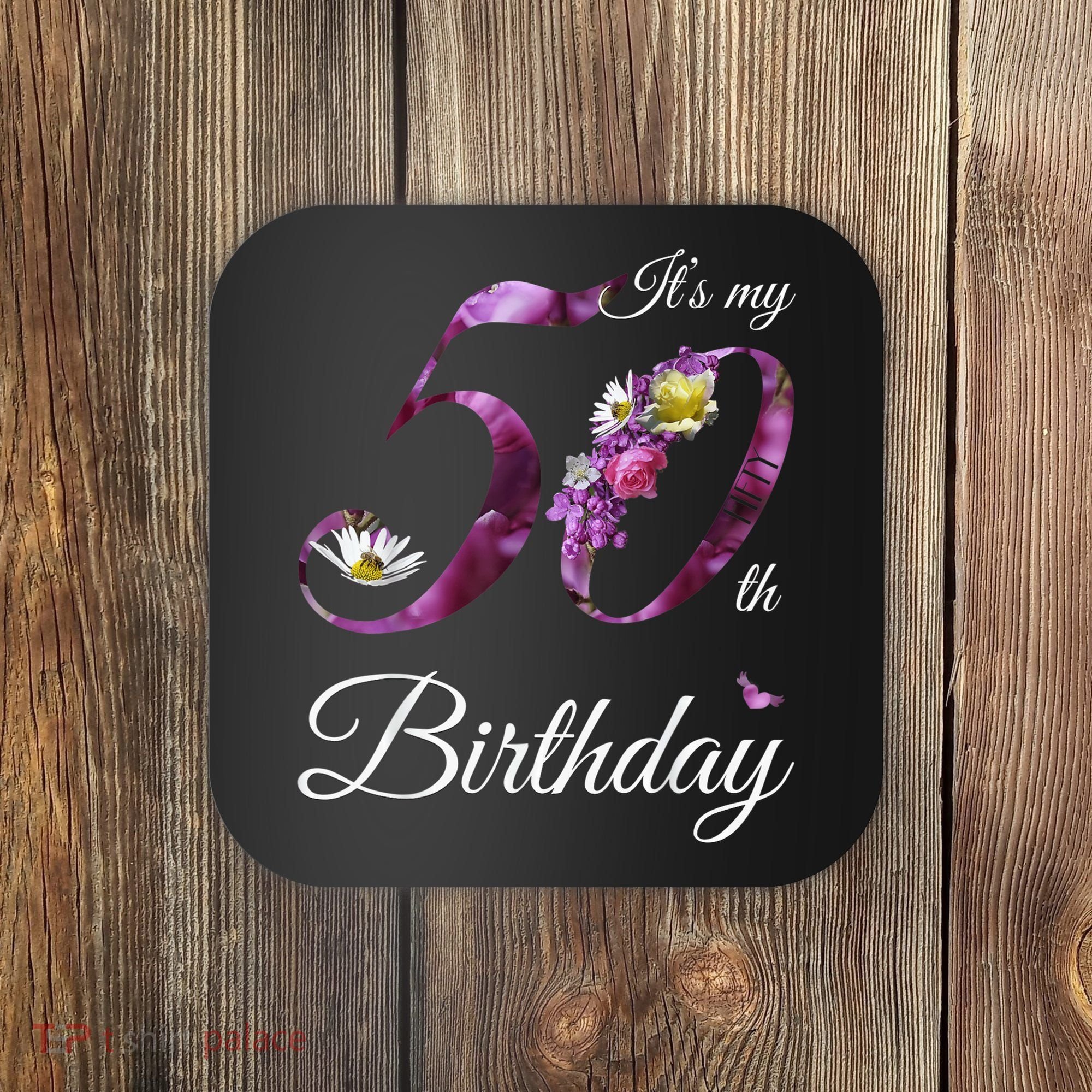 50 Year Old Shirt Floral 1973 It's My 50th Birthday Gift Coaster