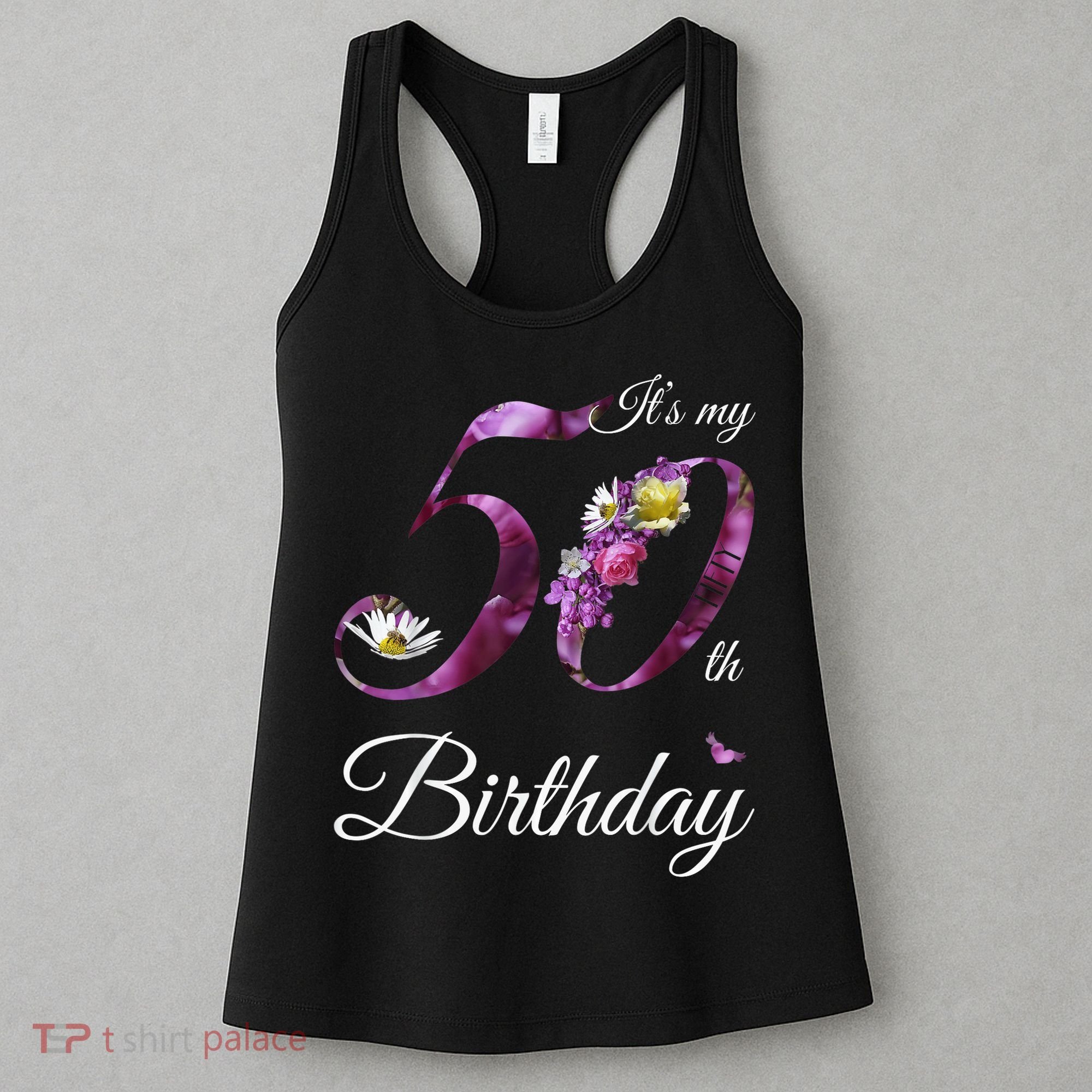 50 Year Old Shirt Floral 1973 It's My 50th Birthday Gift Women's Tank Top