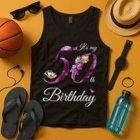 50 Year Old Shirt Floral 1973 It's My 50th Birthday Gift Tank Top thumb 4
