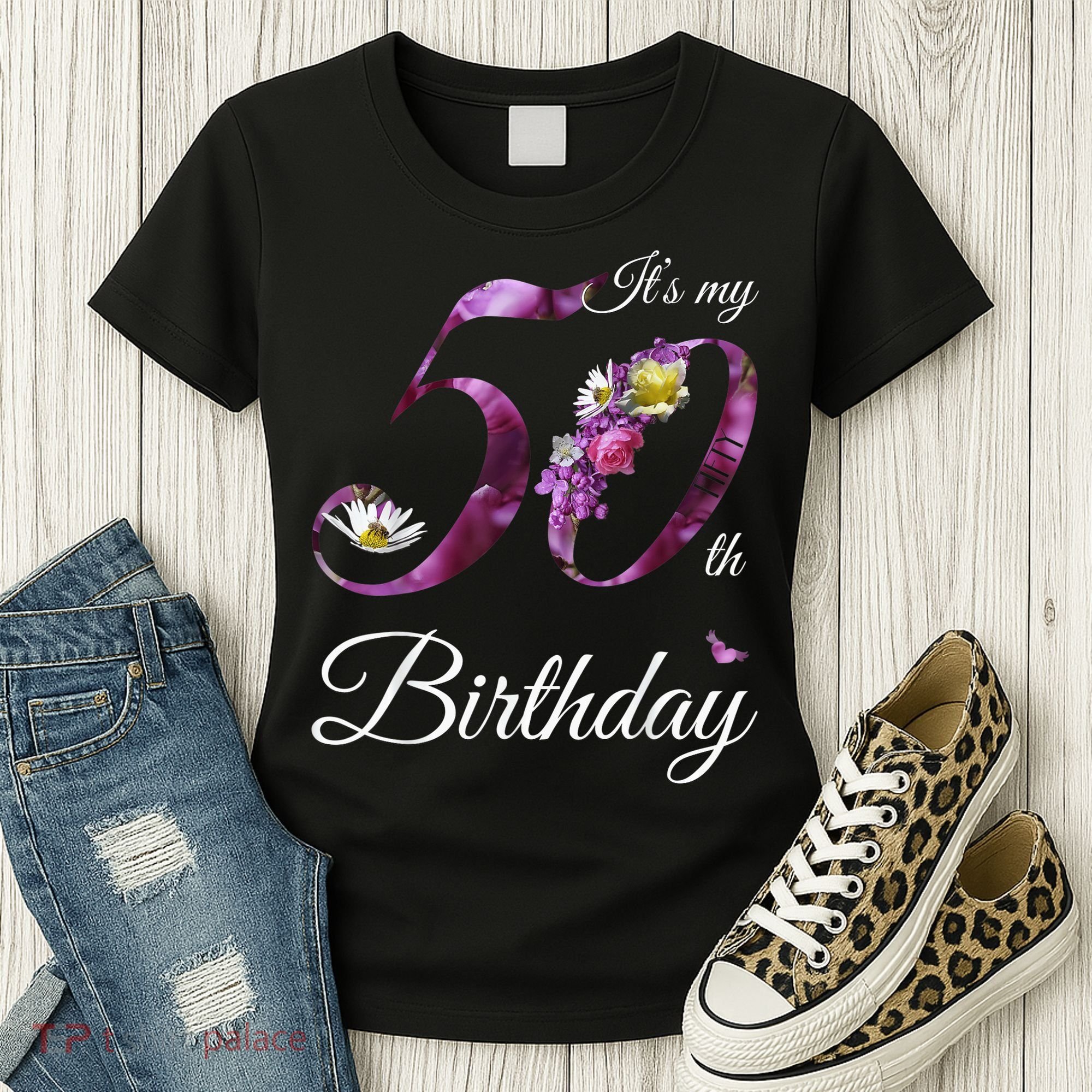50 Year Old Shirt Floral 1973 It's My 50th Birthday Gift Women's T-Shirt