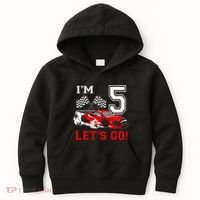 5 Year Old Race Car 5th Birthday Racecar Racing Kids Hoodie thumb 0