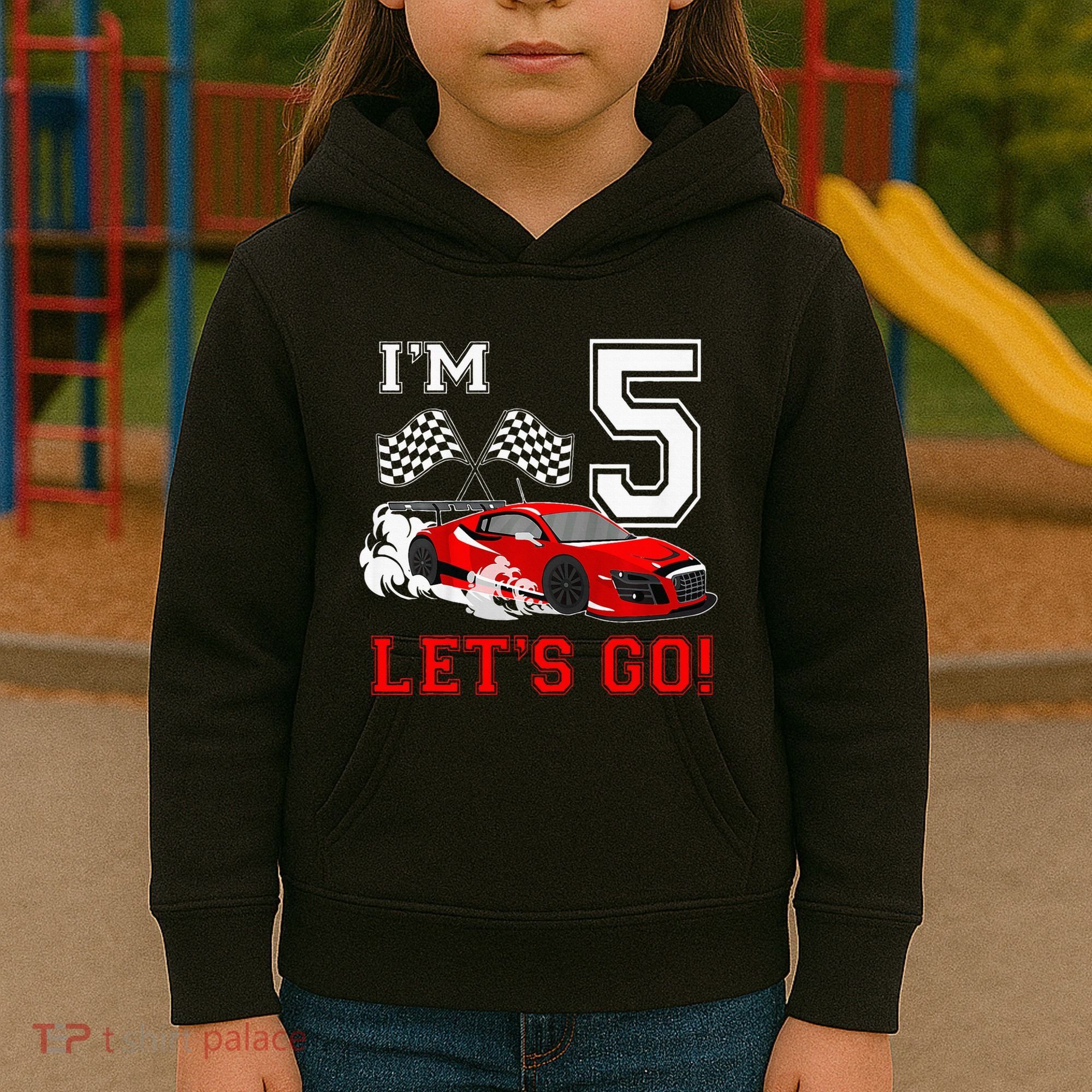 5 Year Old Race Car 5th Birthday Racecar Racing Kids Hoodie