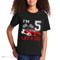 5 Year Old Race Car 5th Birthday Racecar Racing Kids T-Shirt thumb 2