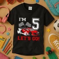 5 Year Old Race Car 5th Birthday Racecar Racing Kids T-Shirt thumb 3