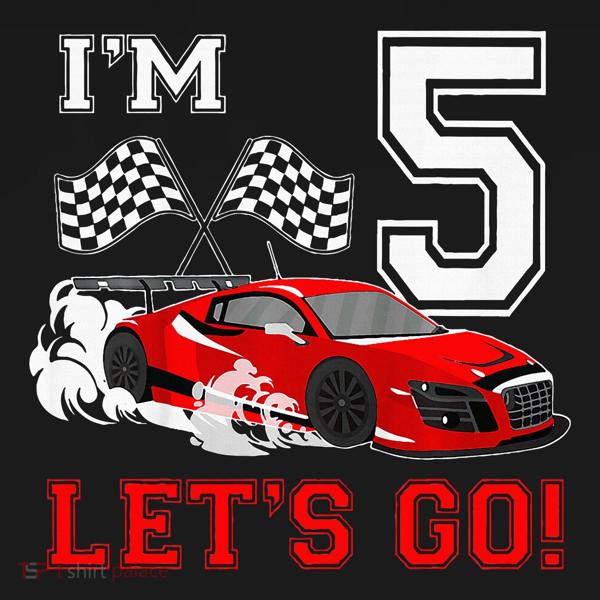 5 Year Old Race Car 5th Birthday Racecar Racing Kids T-Shirt