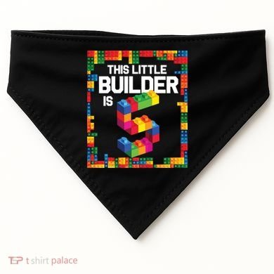 5 Year Old Building Blocks Birthday Brick 5th Gift USA-Made Doggie Bandana