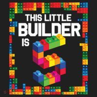 5 Year Old Building Blocks Birthday Brick 5th Gift Golf Towel thumb 3