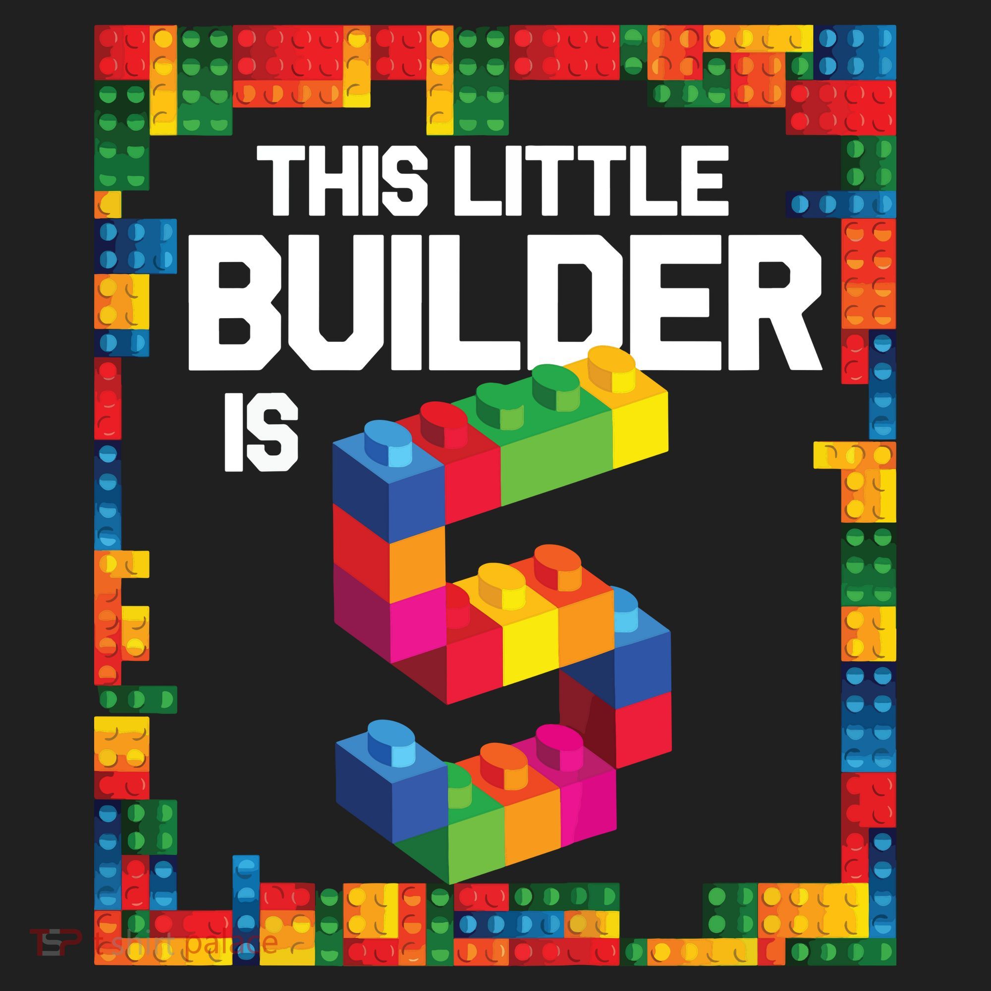 5 Year Old Building Blocks Birthday Brick 5th Gift Golf Towel