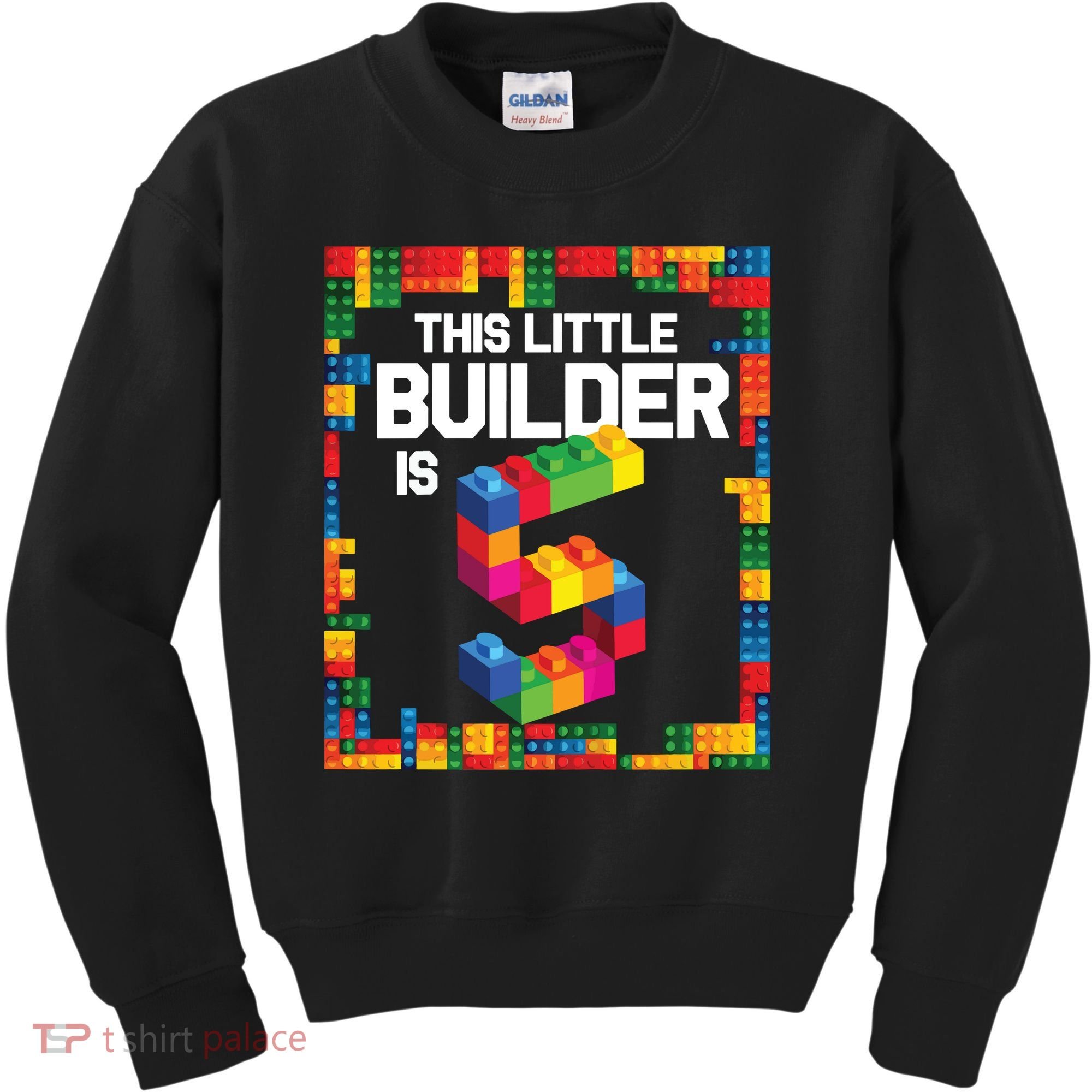 5 Year Old Building Blocks Birthday Brick 5th Gift Kids Sweatshirt