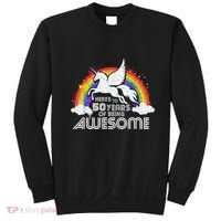 50 Years Of Being Awesome Unicorn Rainbow 50th Birthday Sweatshirt thumb 0