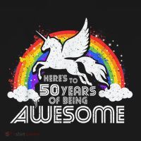 50 Years Of Being Awesome Unicorn Rainbow 50th Birthday Women's Tank Top thumb 5