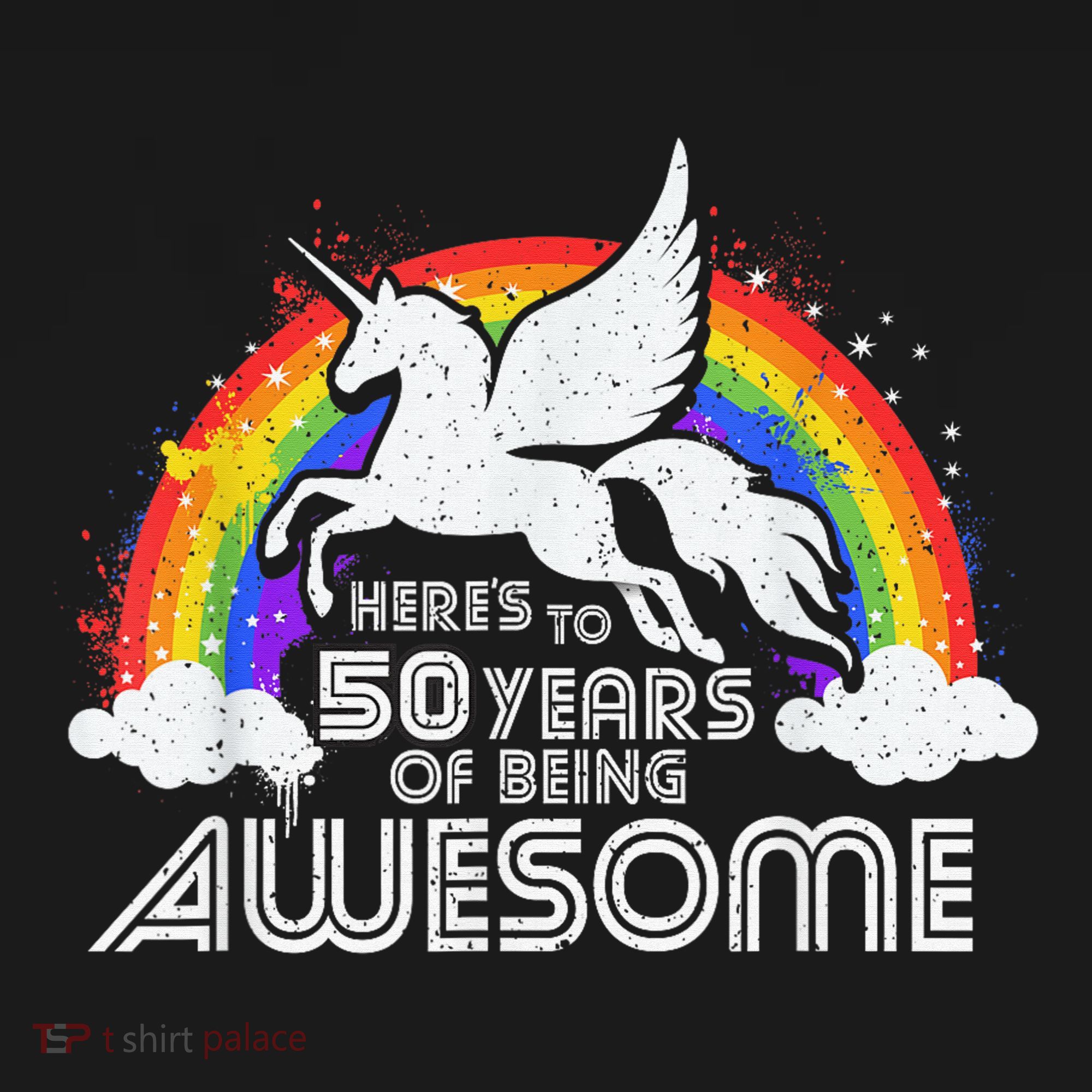 50 Years Of Being Awesome Unicorn Rainbow 50th Birthday Women's Tank Top