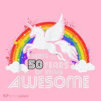 50 Years Of Being Awesome Unicorn Rainbow 50th Birthday T-Shirt thumb 7